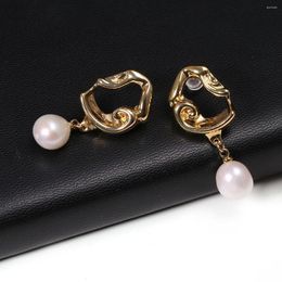Dangle Earrings Natural Pearls Bead Vintage 18K Gold Color Pearl Charms For Women Luxury Wedding Jewelry Anniversary Gift