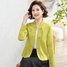 Women's Jackets Spring Dress Women's Start Thin Coat Sunscreen Clothing Ethnic Style Retro Pan Button Versatile Top Short