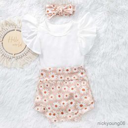 Clothing Sets 2023 Baby Girls Summer Newborn Infant Printing Shorts Set Cute Outfits for 3-24M Toddlers Girl's Outdoor Suits