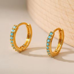 Hoop Earrings Simple Round Circle Small 18k Gold Plated Mini Calaite Women Ear Accessories Summer Day Wear Jewellery Gift