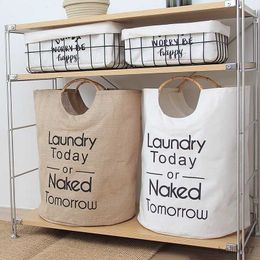 Basket Folding Laundry Basket Dirty Clothes Organiser Fabric Laundry Bag Large Capacity Toys Sundries Storage Basket Bucket with Handle