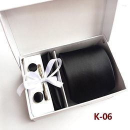 Bow Ties Formal Tie Handkerchief Clips CuffLink Suit Gift Box For Man Wedding Party Neckwear Father's Day Necktie Hanky