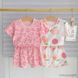 Clothing Sets 2023 Summer Short Sleeved Suit Kids Clothes T-shirt and Shorts 2pcs Costume Baby Girl Set Casual Home Wear Outfit