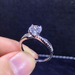 Cluster Rings Simulation Moissanite Liu Shishi With The Same Four-claw Open Ring Female Wedding Woman For Men Women Jewelry