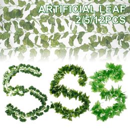 Decorative Flowers Green Artificial Vine Leaf Home Decor Simulation Ivy Garland Faux Plants Vines Fake Leaves Rattan For Party Wall