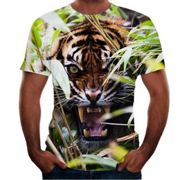 Hip Hop Sportwear Punk Casual Autumn Men Cool Print The Animal Tiger 3d T-shirt