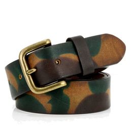 3.3CM and 3.8CM Damouflage Series Tactical Solid Brass Buckle Sports True Military Nnisex Belt G230529
