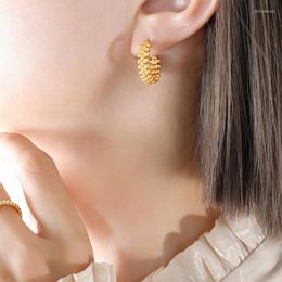Hoop Earrings 2023 Summer Trendy Temperament C Shape Ins European And American Tide Special-Interest Design Brass Material Ear Ri