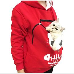 Erkek Hoodies Sweatshirt Sweatshirt Kedi Severler Hoodie Kanguru Köpek Pet Pençe Damlaları Sarılma Torpası Cep Hayvan Kulağı Kapşonlu Plus 230529