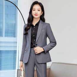 Women's Two Piece Pants Small Suit Jacket For Women 2023 Spring And Autumn Interview Formal Wear El Manager Work Clothes Business