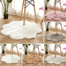 Carpets Soft Fluffy Bedroom Faux Fur Fake Wool Sheepskin Rugs Warm Hairy Carpet Seat Pad Ins Style