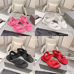 Designer Sandal Tourist Sandals Women Luxury Rubber Sandals Waterproof Embroidered Soft Cloth Slide Rose Red Slip Flip Flops