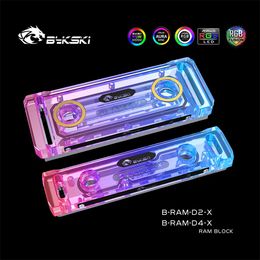 Cooling Bykski BRAMD2X / BRAMD4X RBW RGB Ram Water Block Acrylic Cover Support Two Ram Channel and Four Memory Channel