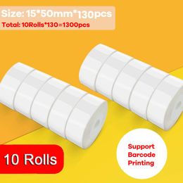 Printers 10 Rolls Niimbot Thermal Label Paper Roll for D11 D110 D101 Label Printer rinter 14x22mm/260 Labels Date Selfadhesive Papers