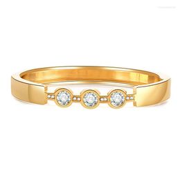 Bangle Simple Atmospheric Metal Cuff Bangles For Women Statement Glass Charm Bracelet Fashion Jewelry 2023