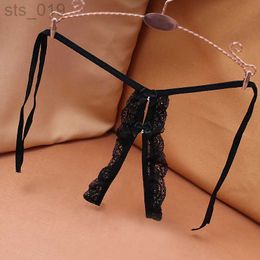 Briefs Panties BZEL Sexy Lingerie Crotch Opening Women's Panties Bandage G-strings Thongs Bow Lace Women Underwear Temptation Female Underpants J230530