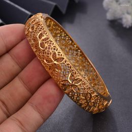 Bangle Wando 1Pcs/lot Luxury Arab Gold Colour Bangles For Women/Girl Middle East Dubai Wedding Jewellery Ethiopian African Halloween Gift