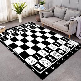 Carpets 2023 Chess Board Large For Living Room Games Kids Play Floor Mat Black And White Area Rug Fashion Carpet