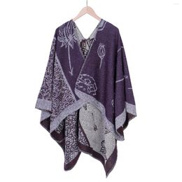 Scarves Autumn And Winter European Street Flower Pattern Fashion Warm Imitation Cashmere Shawl