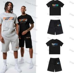 Men's Trapstar T Shirt Set Letter Embroidered Tracksuit Short Sleeve Plush Shorts Motion design 807ess