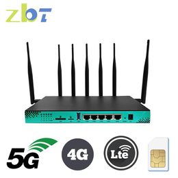 Routers ZBT 4G 5G Router SIM Card 1200Mbps Dual Bands 2.4G 5.8G WiFi 4 LAN CAT6 256MB 16MB Flash Openwrt 6*High Gain Antenna for Home