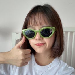 Sunglasses Fashion Green Cat Eye Women Cool Street S Sunshade Glasses Dustproof Windproof Riding UV400