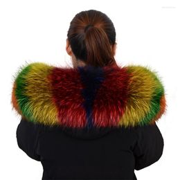 Scarves Real Fur Collar For Parkas Coats Luxury Warm Natural Raccoon Scarf Women Large Male Jackets Coat