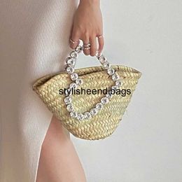 stylisheendibags Totes Luxury Diamonds Straw Bag Heart Handle Women's Handbags Designer Wicker Rattan Bag Summer Beach Basket Bags Shoulder Bags Purses