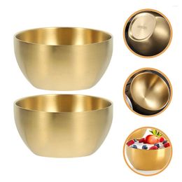 Bowls 2Pcs Soup Home Decor Stainless Mixing Bowl Fruit Salad Large Steel For Noodle Rice