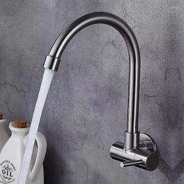 Kitchen Faucets Sink Faucet Installation On The Wall 304 Stainless Steel 360 ° Rotatable Bathroom Wash Basin Cold Water