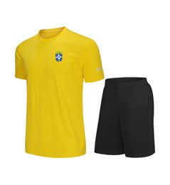 Brazil Men children leisure Tracksuits Jersey Fast-dry Short Sleeve suit Outdoor Sports shirt