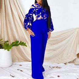 Ethnic Clothing African Clothes For Women 2 Piece Set Summer Outfits Elegant Print Tops And Pants Suit Plus Size Ladies Matching Sets