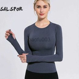 Women's T-Shirt Long Sleeve Shirts Sport Top Fitness Top Gym Top Sports Wear for Women Gym Female Slim Fit Running T Shirt J2305