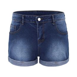 New Summer Women's Sexy Stretch Tear Cuff Pockets Shorts Old style Denim Jeans Pantalones De Mujer P230530