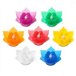Candle Holders Buddha Meditation Plastic Lotus Tealight Holder For Home Decor Wedding Votive Activity Birthday Party Ornament - 7 Colours