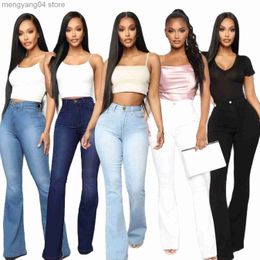 Women's Jeans 2022 New High Waist Flare Jeans For Women Fashion Slim Stretch Denim Boot Cut Pants Street Casual Trousers S-3XL Drop Shipping T230530