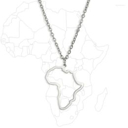 Pendant Necklaces African Continent Map Stainless Necklace South Countries Lineament World Chain Jewelry Accessory Gift
