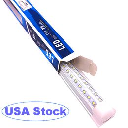 T8 Integrated Double Row Led Tube 8Ft 72W SMD2835 LED Light Lamp Bulb 96'' Lighting Fluorescent Rplacement Linkable Wall Ceiling Mounted crestech168