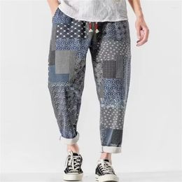 Men's Pants 2023 Casual Print Harem For Men Vintage Hip Hop Streetwear Men's Fashion Cargo Pantalons Pour Hommes