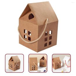 Gift Wrap 10 Pcs Paper Chocolate Cases Wrapping Box Boxes Candy Party Jars Favor Containers Cookie Treat House Shaped