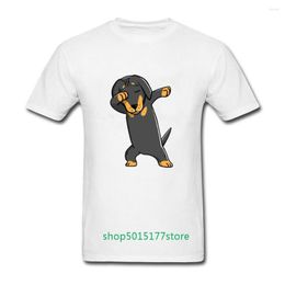 Men's T Shirts Discount Anime Dabbing Dachshund Dog Funny Doxie Men Short Sleeve Dogs T-Shirt Personalised Man