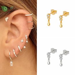 925 Sterling Silver Needle Minimalist Gold Earrings for Women Cute Water Drop Delicate Stud Earrings Party Trend Jewelry Gift