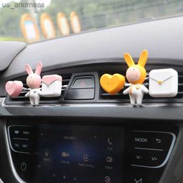 Car Air Freshener Rabbit Car Air Freshener Fragrance Diffuser Plaster Art Car Air Conditioner Outlet Vent Perfume Clip Car Interior Accessories L230523