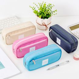 Big Capacity Pencil Case Stationery Pouch Multi-Colored Cosmetic Pen Bag Zipper for Boy Girl KDJK2305