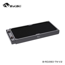 Cooling Bykski Black 30mm Thickness 280mm Copper Radiator For 14cm Fan Watercooler Heat Sinks 140mmx2 CRRD280RCTNV3