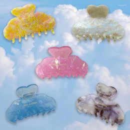 Hair Clips Korean Colourful Heart Clouds For Women Design Sense Clip Vintage Sweet Acrylic Ins Accessories Jewellery