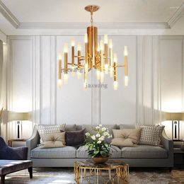 Pendant Lamps Nordic Luxury Gloden Chandelier Lighting Restaurant Bedroom Lustre Hanging Lamp Creative Postmodern Chandeliers Light Fixtures