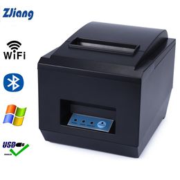 Printers Zjiang 80mm Thermal Receipt Printer Auto Cutter Kitchen Restaurant POS Printers Wifi/Serial/Ethernet/USB/Bluetooth Printer 260mm