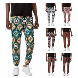 Famous African Festival Style Printing Summer Casual Men's Elastic Waist Bohemian Women's Family Yoga Pants P230529