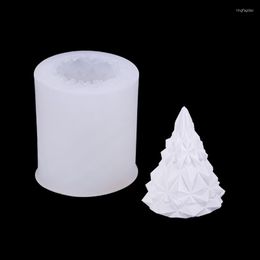 Baking Moulds 3d Geometric Christmas Tree Silicone Mould DIY Candle Handmade Soap Decoration Iceberg Plaster Cake Fondant